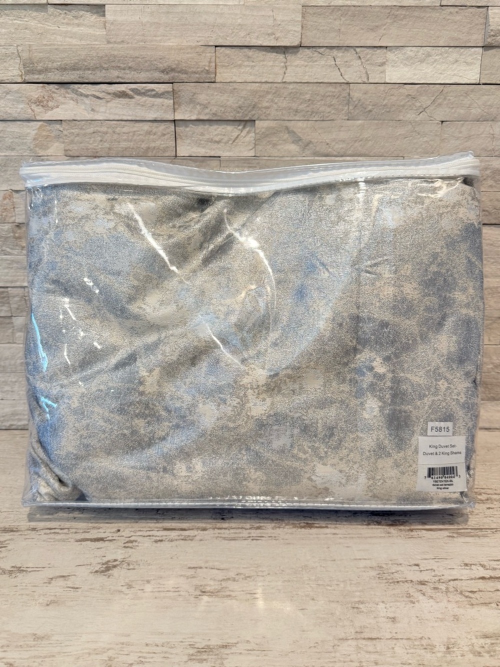 The Art Of Home Ann Gish King Duvet Set Terrazzo Silver New $525 W/Pillow Shams - Picture 3 of 12